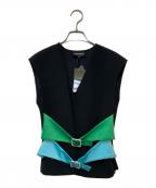 EMPORIO ARMANIエンポリオアルマーニ）の古着「ダブルカラーベルトデザインベスト」｜ブラック