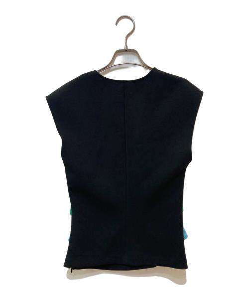 EMPORIO ARMANI（エンポリオアルマーニ）EMPORIO ARMANI (エンポリオアルマーニ) ダブルカラーベルトデザインベスト ブラック サイズ:38の古着・服飾アイテム