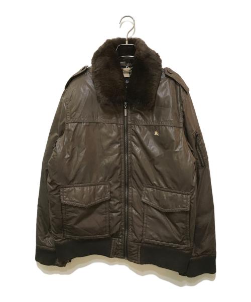 BURBERRY BLACK LABEL（バーバリーブラックレーベル）BURBERRY BLACK LABEL (バーバリーブラックレーベル) ファー付きダウンジャケット ブラウン サイズ:Lの古着・服飾アイテム