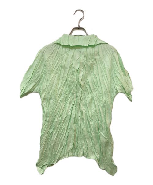 PLEATS PLEASE（プリーツプリーズ）PLEATS PLEASE (プリーツプリーズ) シワ加工シャツ PP34-ZT913 グリーン サイズ:3の古着・服飾アイテム