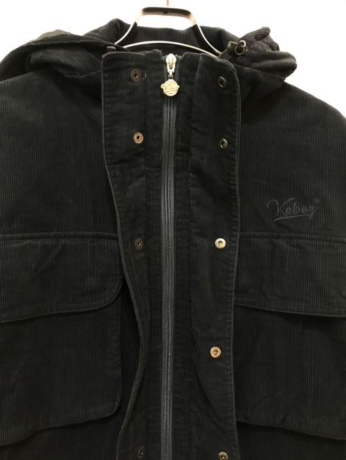 KEBOZ（ケボズ）KEBOZ (ケボズ) CORDUROY HOODIE JACKET ブラック サイズ:LARGEの古着・服飾アイテム
