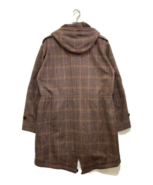LARDINI（ラルディーニ）LARDINI (ラルディーニ) ヘリンボーン フーデッドコート ブラウン サイズ:48の古着・服飾アイテム