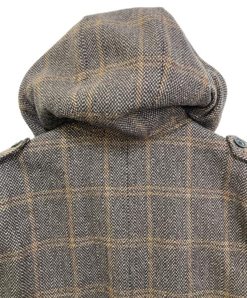LARDINI（ラルディーニ）LARDINI (ラルディーニ) ヘリンボーン フーデッドコート ブラウン サイズ:48の古着・服飾アイテム