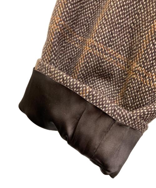 LARDINI（ラルディーニ）LARDINI (ラルディーニ) ヘリンボーン フーデッドコート ブラウン サイズ:48の古着・服飾アイテム