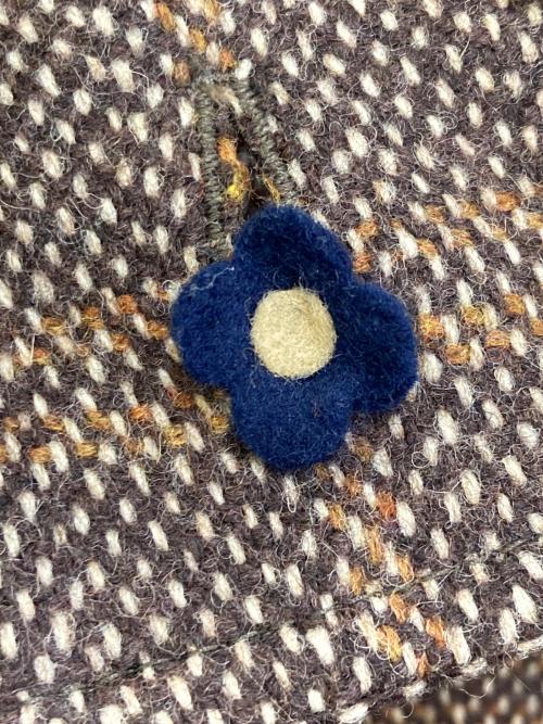 LARDINI（ラルディーニ）LARDINI (ラルディーニ) ヘリンボーン フーデッドコート ブラウン サイズ:48の古着・服飾アイテム