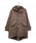 LARDINI（ラルディーニ）の古着「ヘリンボーン フーデッドコート」｜ブラウン