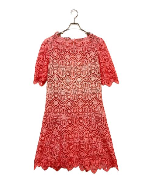 ermanno scervino（エルマノシェルビーノ）ermanno scervino (エルマノシェルビーノ) カットワークワンピース ピンク サイズ:42の古着・服飾アイテム