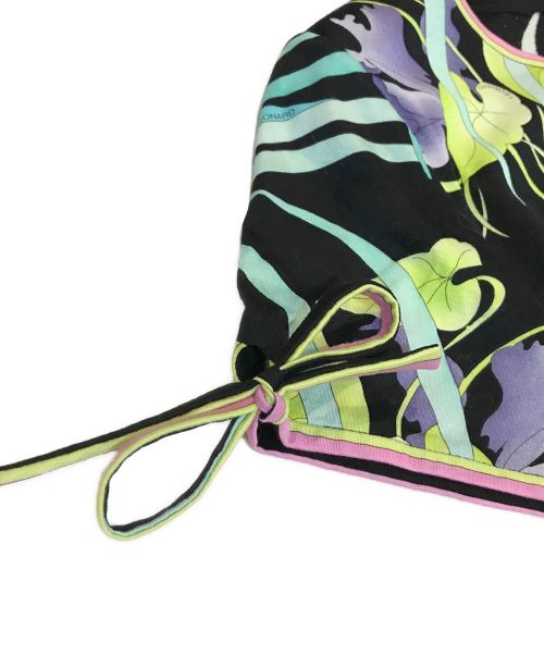 LEONARD FASHION（レオナールファッション）LEONARD FASHION (レオナールファッション) 花柄ワンピース ブラック サイズ:ＬＬの古着・服飾アイテム