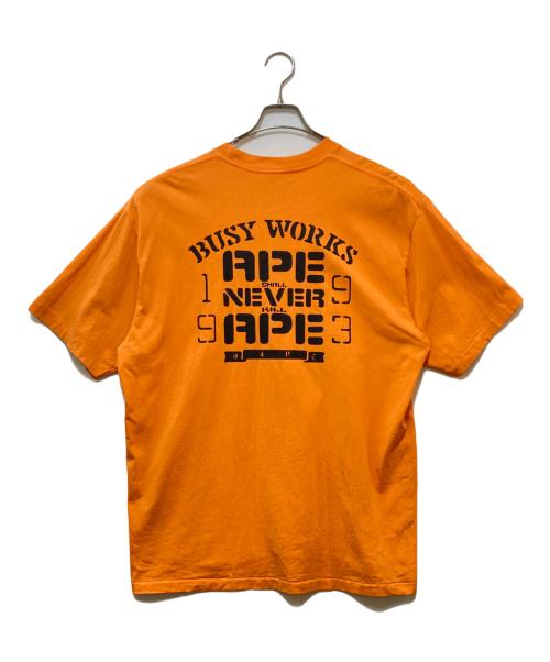 A BATHING APE（アベイシングエイプ）A BATHING APE (ア ベイシング エイプ) プリントカットソー オレンジ サイズ:Lの古着・服飾アイテム