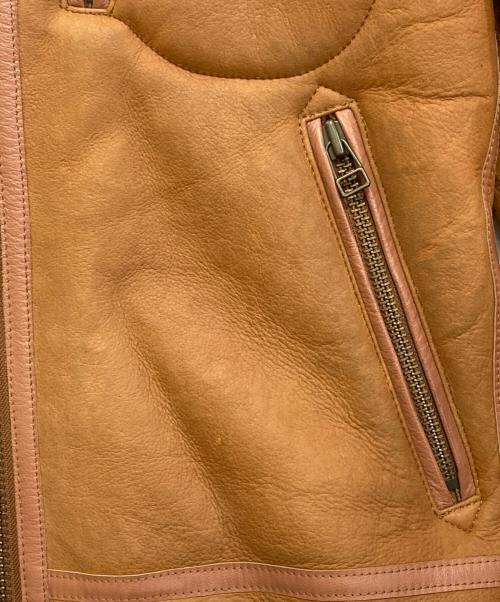 AVIREX（アヴィレックス）AVIREX (アヴィレックス) MOUTON RIDERS JACKET ブラウン サイズ:Lの古着・服飾アイテム