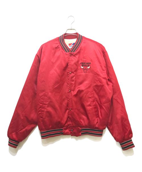 Swing ster（スウィングスター）Swing ster (スウィングスター) 90S ”NBA CHICAGO BULLS” STADIUM JACKET レッド サイズ:XLの古着・服飾アイテム