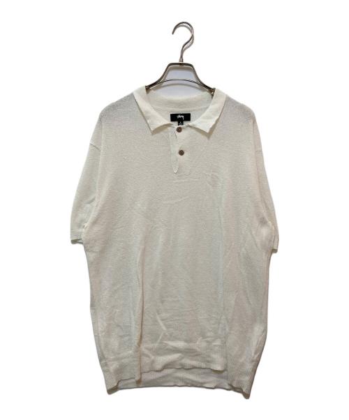 stussy（ステューシー）stussy (ステューシー) Textured SS Polo Sweter 117167 ホワイト サイズ:Lの古着・服飾アイテム