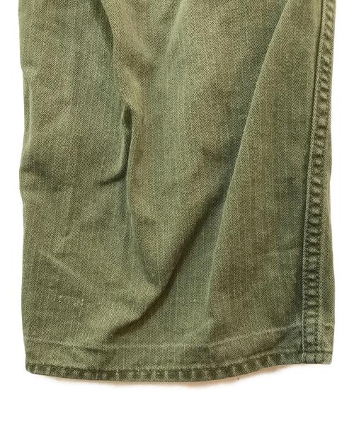 BONCOURA（ボンクラ）BONCOURA (ボンクラ) ヘリンボーンワークパンツ オリーブ サイズ:28の古着・服飾アイテム