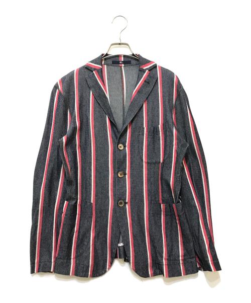 45R（フォーティファイブ・アール）45R (フォーティーファイブアール) ストライプテーラードジャケット グレー サイズ:2の古着・服飾アイテム