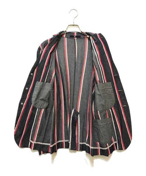 45R（フォーティファイブ・アール）45R (フォーティーファイブアール) ストライプテーラードジャケット グレー サイズ:2の古着・服飾アイテム
