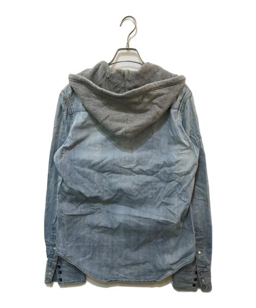 NUMBER (N)INE（ナンバーナイン）NUMBER (N)INE (ナンバーナイン) フード付デニムウエスタンシャツ ブルー サイズ:3の古着・服飾アイテム