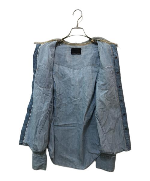 NUMBER (N)INE（ナンバーナイン）NUMBER (N)INE (ナンバーナイン) フード付デニムウエスタンシャツ ブルー サイズ:3の古着・服飾アイテム
