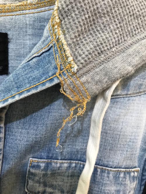 NUMBER (N)INE（ナンバーナイン）NUMBER (N)INE (ナンバーナイン) フード付デニムウエスタンシャツ ブルー サイズ:3の古着・服飾アイテム