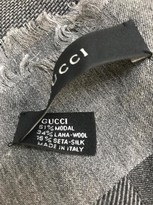GUCCI（グッチ）GUCCI (グッチ) シルク混ストール グレーの古着・服飾アイテム