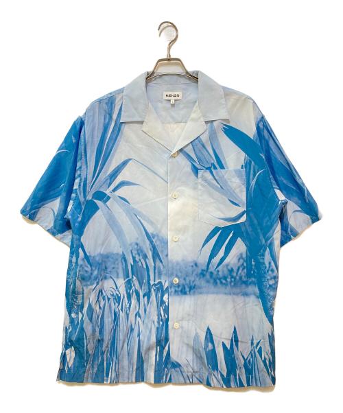 KENZO（ケンゾー）KENZO (ケンゾー) ボタニカル オープンカラーシャツ　FB55CH1481H2 ブルー サイズ:Lの古着・服飾アイテム
