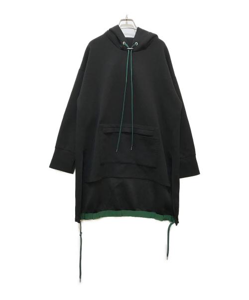 UN3D.（アンスリード）UN3D. (アンスリード) ヘムギャザーロングスウェット フーデイー　522122700301-01 ブラック サイズ:Fの古着・服飾アイテム