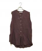 ETRE TOKYOエトレトウキョウ）の古着「スリーブレスリネンシャツ　1224410005-0」｜ボルドー