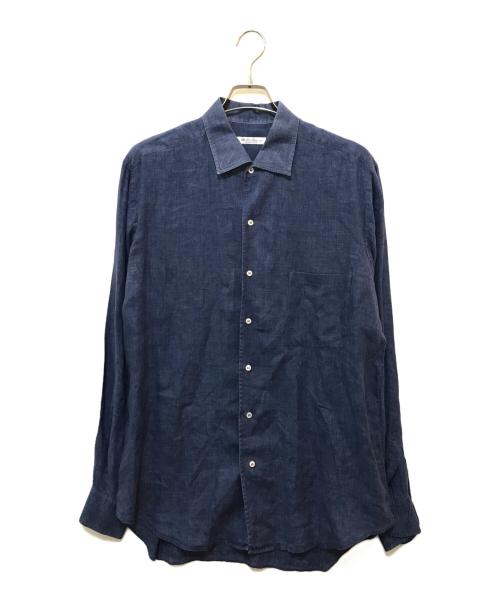 LORO PIANA（ロロピアーナ）LORO PIANA (ロロピアーナ) リネンカッタウェイシャツ ネイビー サイズ:XLの古着・服飾アイテム
