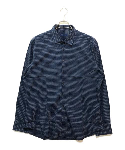 ETRO（エトロ）ETRO (エトロ) 総柄シャツ ネイビー サイズ:45の古着・服飾アイテム
