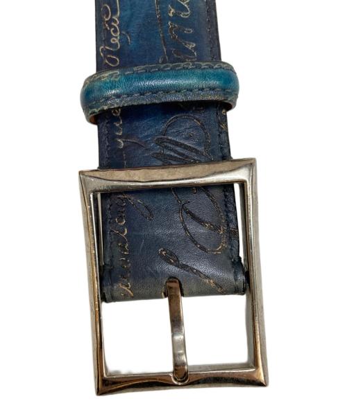 Berluti（ベルルッティ）Berluti (ベルルッティ) カリグラフィ レザーベルト グリーン サイズ:95 38の古着・服飾アイテム