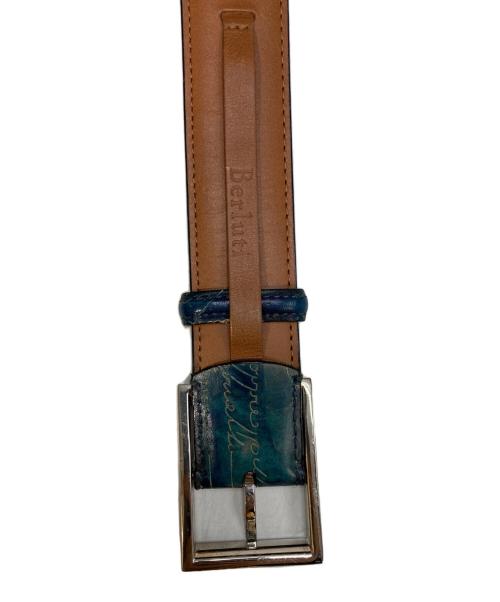 Berluti（ベルルッティ）Berluti (ベルルッティ) カリグラフィ レザーベルト グリーン サイズ:95 38の古着・服飾アイテム