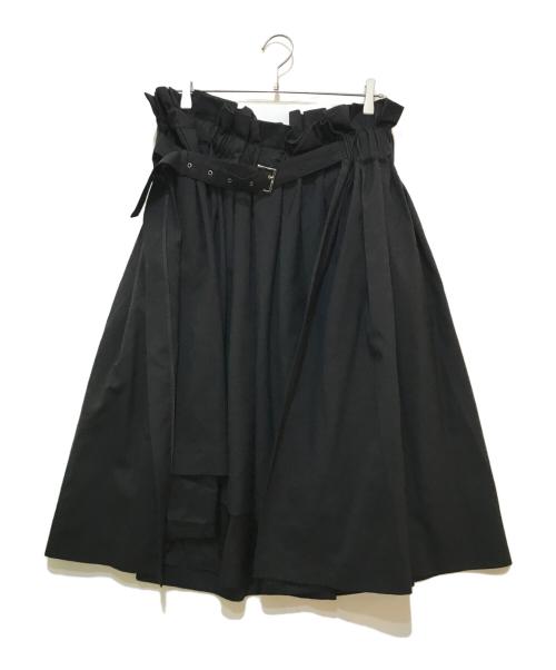 noir kei ninomiya（ノワール ケイ ニノミヤ）noir kei ninomiya (ノワール ケイ ニノミヤ) ラップスカート　3A-S009 ブラック サイズ:Sの古着・服飾アイテム