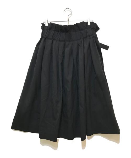 noir kei ninomiya（ノワール ケイ ニノミヤ）noir kei ninomiya (ノワール ケイ ニノミヤ) ラップスカート　3A-S009 ブラック サイズ:Sの古着・服飾アイテム