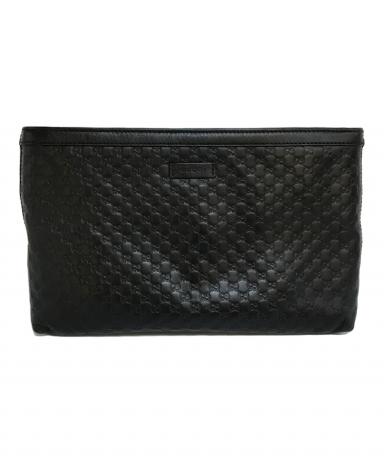 グッチ マイクログッチシマ ショルダーバッグ ブラック 607723 GUCCI（グッチ） マイクログッチシマ 607723 ショルダーバッグ レザー
