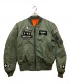 AVIREXアヴィレックス）の古着「MA-1 WITH PATCHES　6172174」｜オリーブ