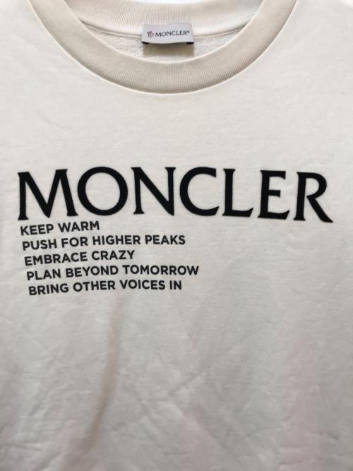 MONCLER（モンクレール）MONCLER (モンクレール) MAGLIA GIROCOLLO ロゴスウェット G20918G00048 アイボリー サイズ:Lの古着・服飾アイテム