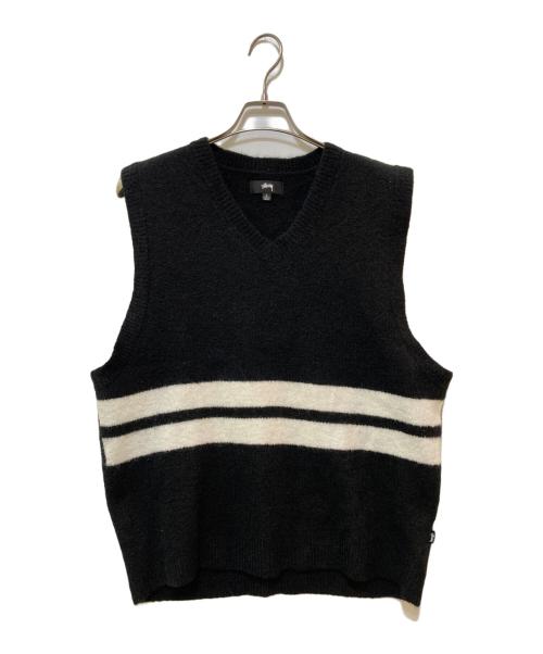 stussy（ステューシー）stussy (ステューシー) BRUSHED MOHAIR VEST ブラック サイズ:Lの古着・服飾アイテム