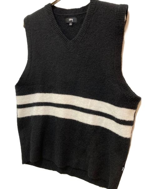 stussy（ステューシー）stussy (ステューシー) BRUSHED MOHAIR VEST ブラック サイズ:Lの古着・服飾アイテム