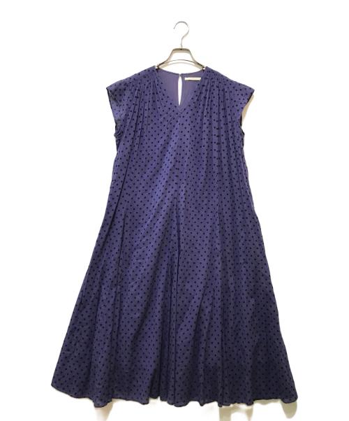 ne quittez pas（ヌキテパ）ne quittez pas (ヌキテパ) コットンボイルドットワンピース　01052GW5SU パープル サイズ:SHORTの古着・服飾アイテム