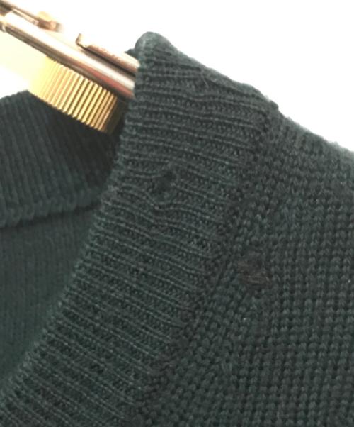 Maison Margiela（メゾンマルジェラ）Maison Margiela (メゾンマルジェラ) シルク スカーフ切替ニットワンピース グリーン サイズ:XSの古着・服飾アイテム