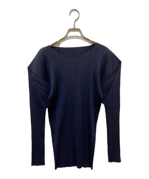 PLEATS PLEASE（プリーツプリーズ）PLEATS PLEASE (プリーツプリーズ) プリーツカットソー ネイビー サイズ:4の古着・服飾アイテム