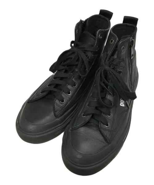 DIESEL（ディーゼル）DIESEL (ディーゼル) レザースニーカー　Y03213 PR013 T8013 ブラック サイズ:28の古着・服飾アイテム