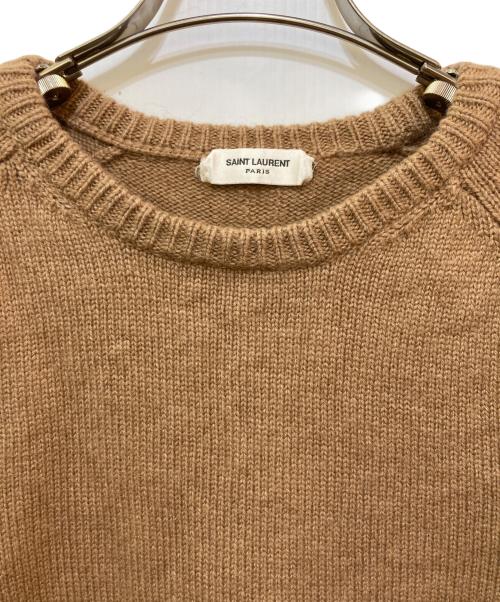 Saint Laurent Paris（サンローランパリ）Saint Laurent Paris (サンローランパリ) クルーネックニット　437267 Y1PV1 ブラウン サイズ:XSの古着・服飾アイテム