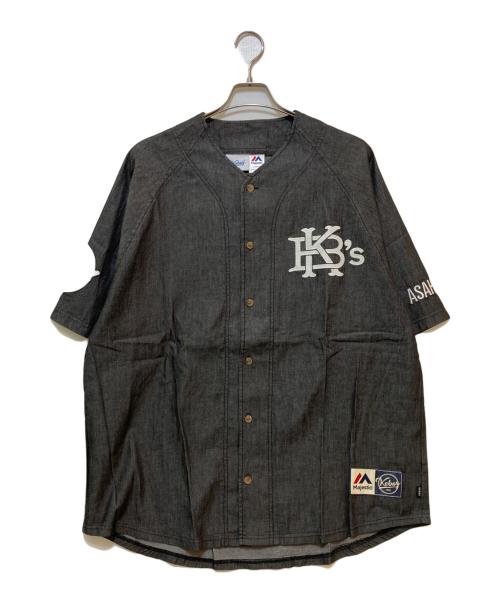 KEBOZ（ケボズ）KEBOZ (ケボズ) Majestic (マジェスティック) ベースボールシャツ インディゴ サイズ:Lの古着・服飾アイテム
