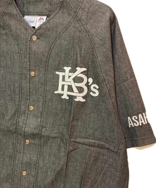 KEBOZ（ケボズ）KEBOZ (ケボズ) Majestic (マジェスティック) ベースボールシャツ インディゴ サイズ:Lの古着・服飾アイテム
