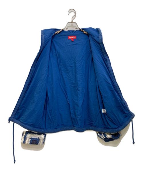 SUPREME（シュプリーム）Supreme (シュプリーム) Crochet Hooded Zip Up Sweater ブルー サイズ:Lの古着・服飾アイテム