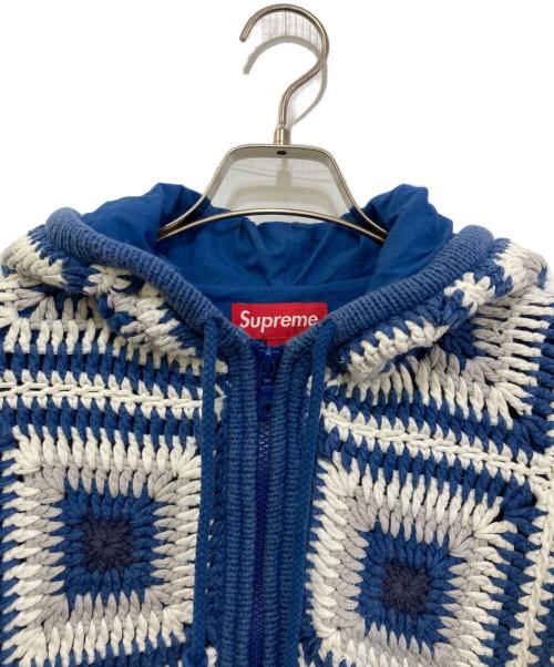 SUPREME（シュプリーム）Supreme (シュプリーム) Crochet Hooded Zip Up Sweater ブルー サイズ:Lの古着・服飾アイテム