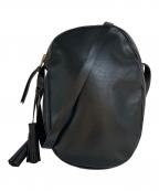 BOUTONNEブトン）の古着「レザーショルダーバッグ」｜ブラック