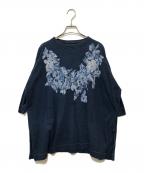 45Rフォーティファイブ・アール）の古着「レイレイプリントのビッグスリットTシャツ」｜ネイビー