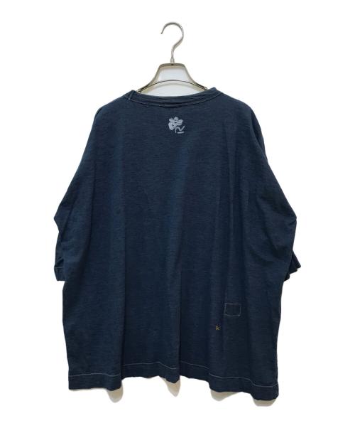 45R（フォーティファイブ・アール）45R (フォーティファイブ・アール) レイレイプリントのビッグスリットTシャツ ネイビー サイズ:表記なし(実寸をご参照下さい)の古着・服飾アイテム