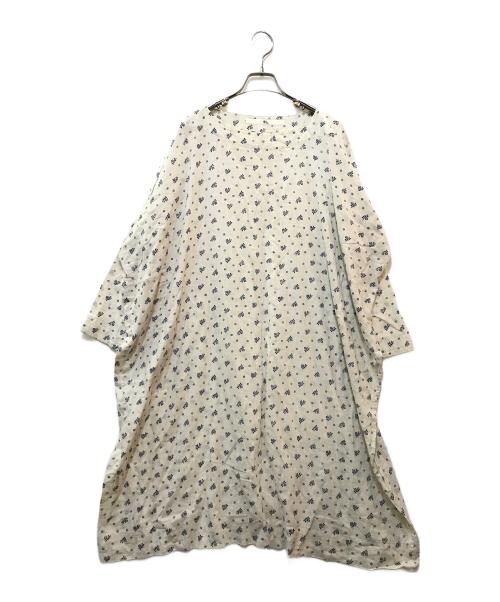 45rpm（45アールピーエム）45rpm (45アールピーエム) 花柄カットソーワンピース ベージュの古着・服飾アイテム